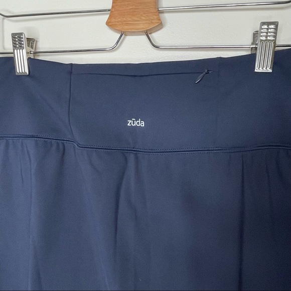 Zuda Z-Move Cropped Skirted Leggings Large Petite Navy Yoga Active Modest Large - Picture 7 of 9